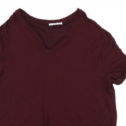 Womens UK Size M Zara Purple Basic T-Shirt