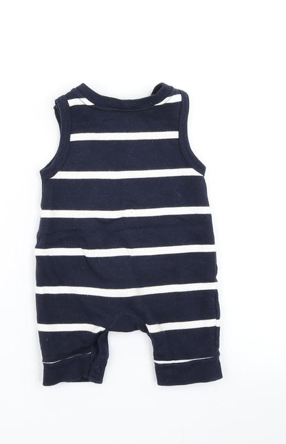 Junior J Boys Blue Striped  Dungaree One-Piece Size Newborn