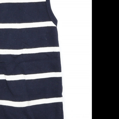 Junior J Boys Blue Striped  Dungaree One-Piece Size Newborn