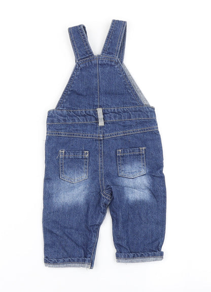 Earlydays Boys Blue  Denim Dungaree One-Piece Size 3-6 Months