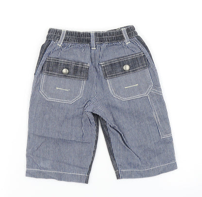 Mothercare Boys Blue Striped Denim Cargo Jeans Size 3-6 Months