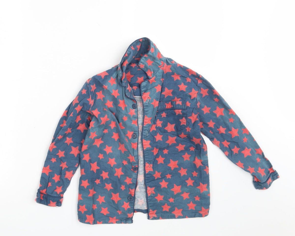 Additional front view of Primark boys’ blue geometric pyjama top, size 7-8, years