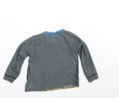 Back view of Batman boys’ grey pullover sweatshirt, size 2-3, years - batman