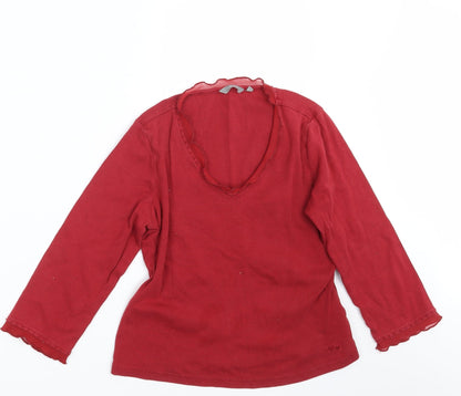 Additional front view of Per Una women’s red pullover sweatshirt, size UK 12