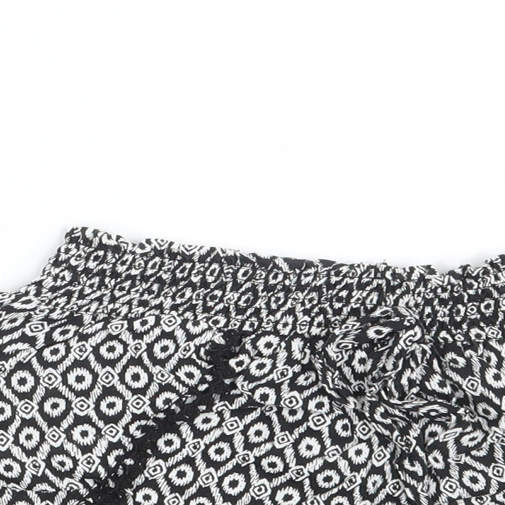 Primark Womens Black Argyle/Diamond  Hot Pants Shorts Size 8