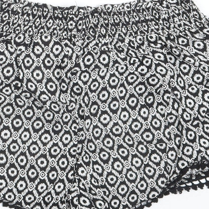 Primark Womens Black Argyle/Diamond  Hot Pants Shorts Size 8
