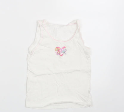 Preworn Girls White   Camisole Tank Size 4-5 Years