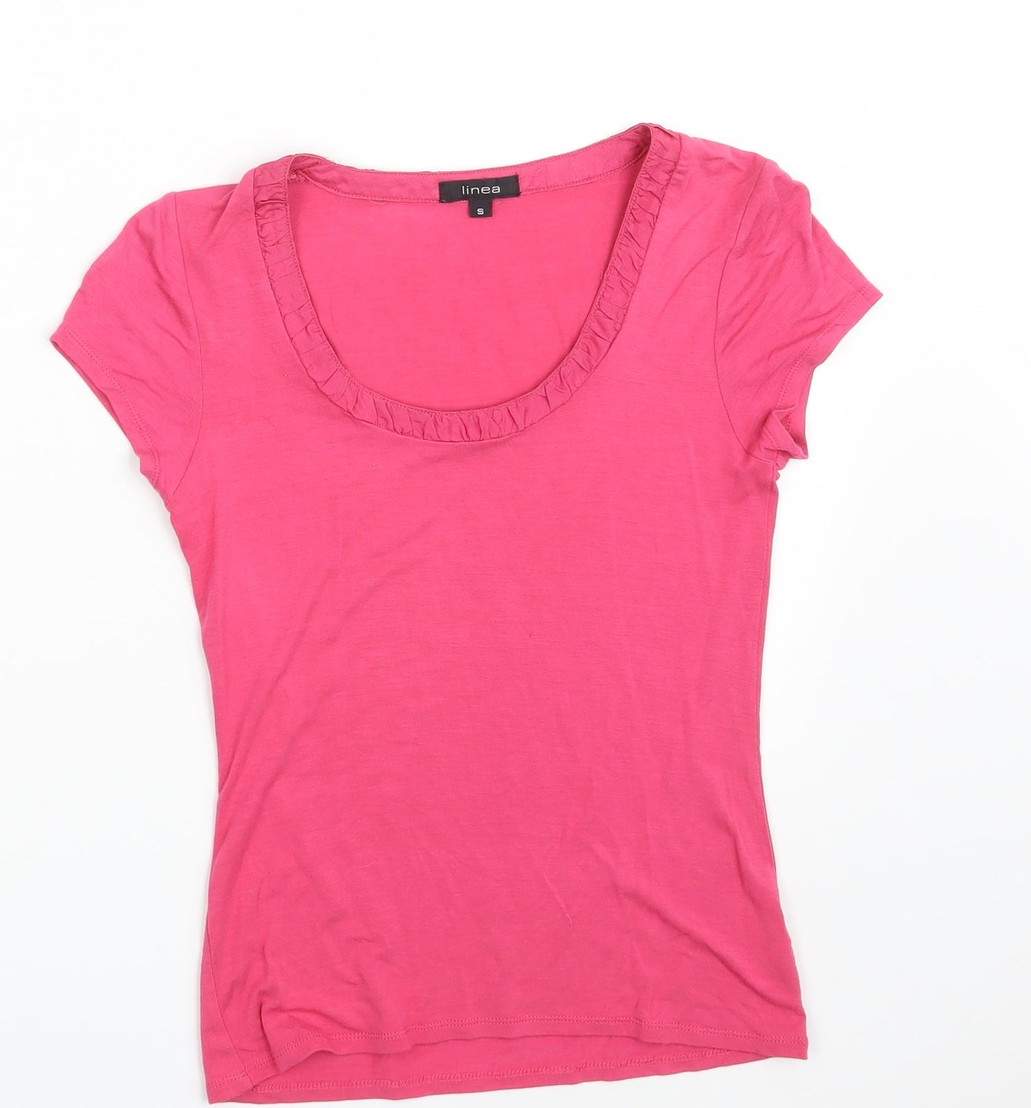 Womens UK Size S Linea Pink Basic T-Shirt
