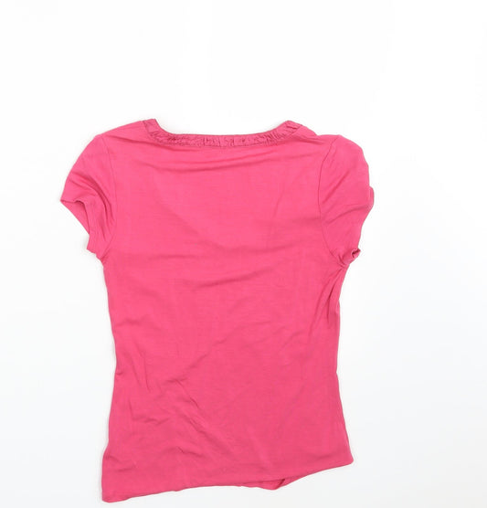 Womens UK Size S Linea Pink Basic T-Shirt