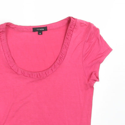Womens UK Size S Linea Pink Basic T-Shirt