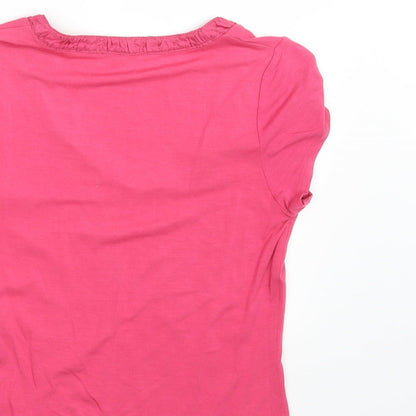 Womens UK Size S Linea Pink Basic T-Shirt