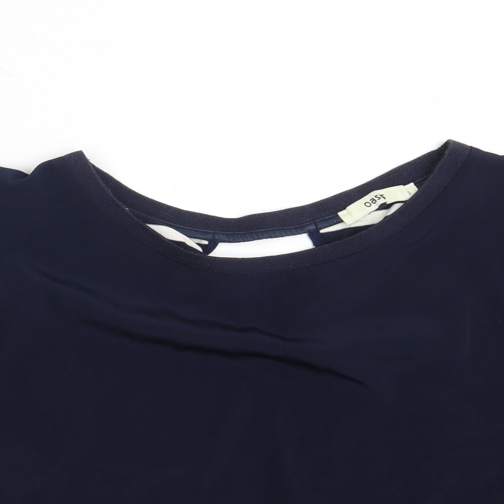 Womens UK Size S Oasis Blue Basic T-Shirt
