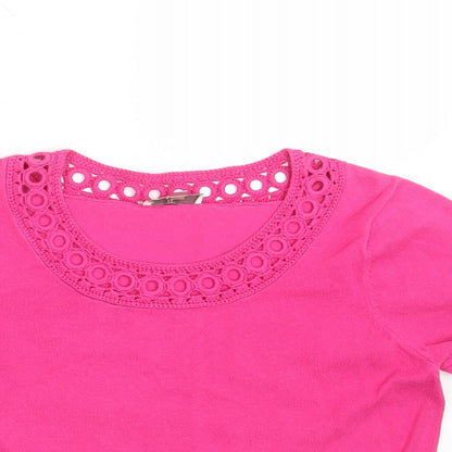 Womens UK Size S CC Pink Pullover Jumper