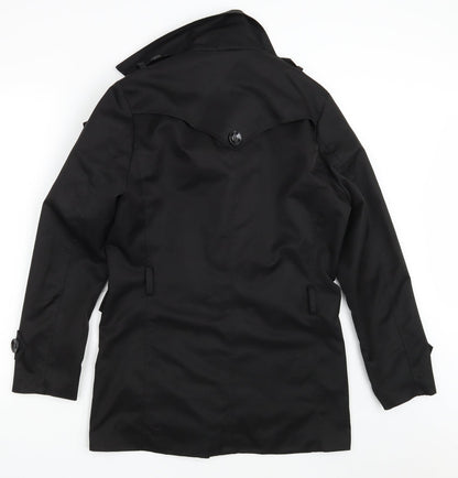 Back view of VSKa women’s black overcoat coat one size