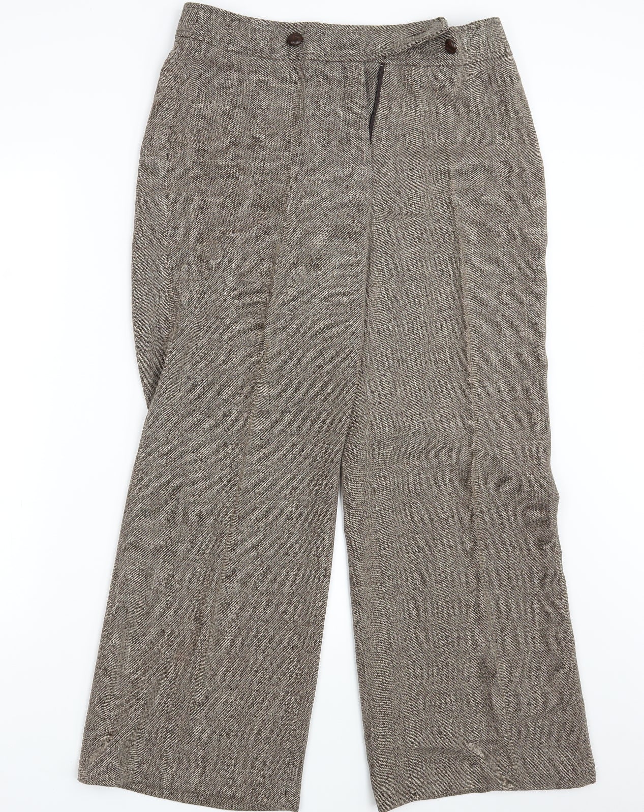 Womens UK Size 14 Mia Moda Regular Fit Dress Pants Brown Trousers