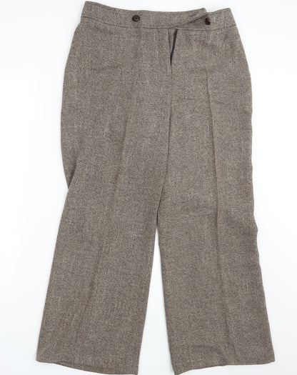 Womens UK Size 14 Mia Moda Regular Fit Dress Pants Brown Trousers