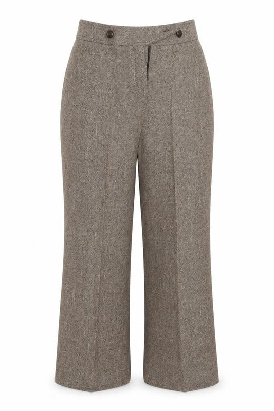 Womens UK Size 14 Mia Moda Regular Fit Dress Pants Brown Trousers