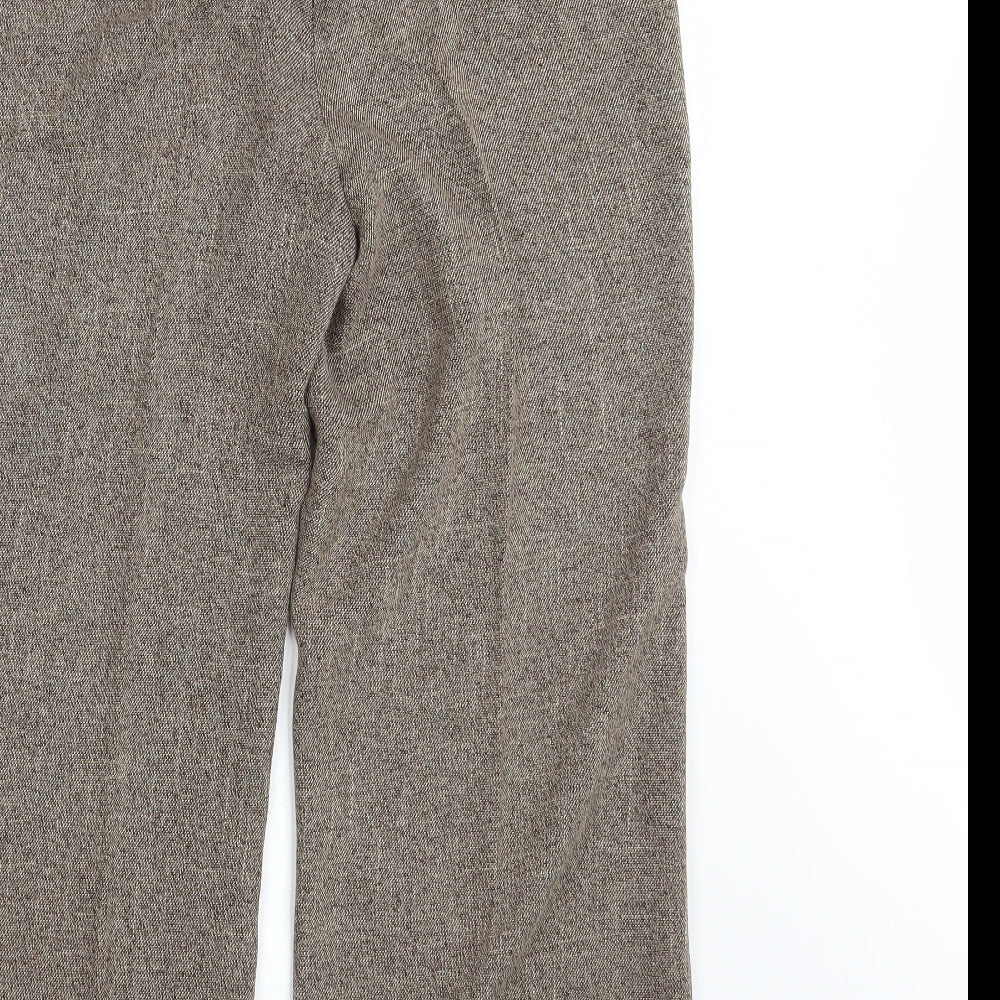 Womens UK Size 14 Mia Moda Regular Fit Dress Pants Brown Trousers