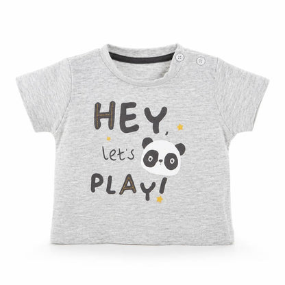 Front view of Matalan Baby Grey Basic T-Shirt, size 0-3, Months
