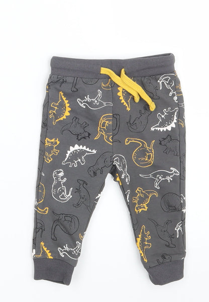 So Cute Baby Grey Animal Print  Jogger Leggings Size 6-9 Months  - Waist 16in; Inside  leg 9in