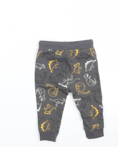 So Cute Baby Grey Animal Print  Jogger Leggings Size 6-9 Months  - Waist 16in; Inside  leg 9in