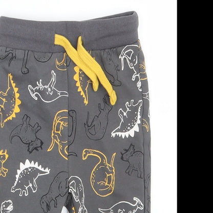 So Cute Baby Grey Animal Print  Jogger Leggings Size 6-9 Months  - Waist 16in; Inside  leg 9in
