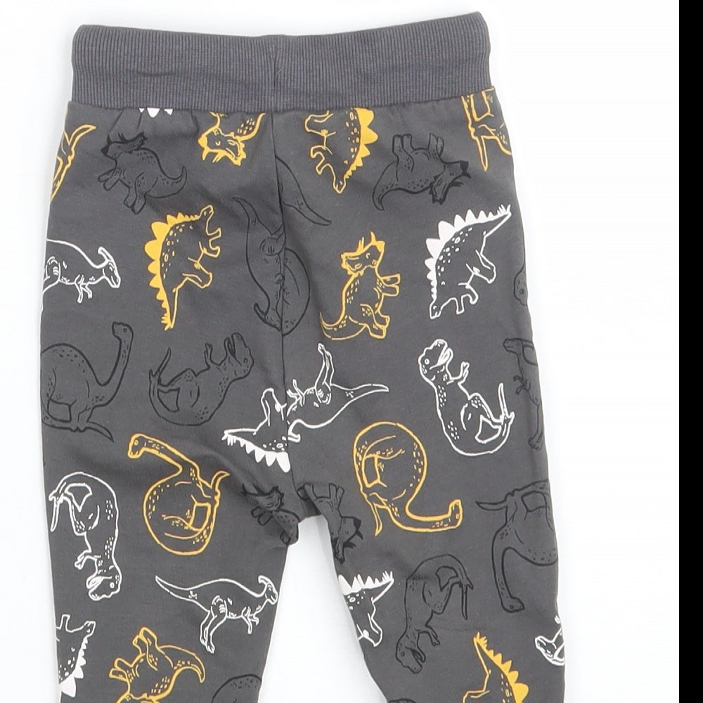 So Cute Baby Grey Animal Print  Jogger Leggings Size 6-9 Months  - Waist 16in; Inside  leg 9in