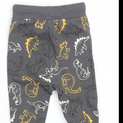 So Cute Baby Grey Animal Print  Jogger Leggings Size 6-9 Months  - Waist 16in; Inside  leg 9in