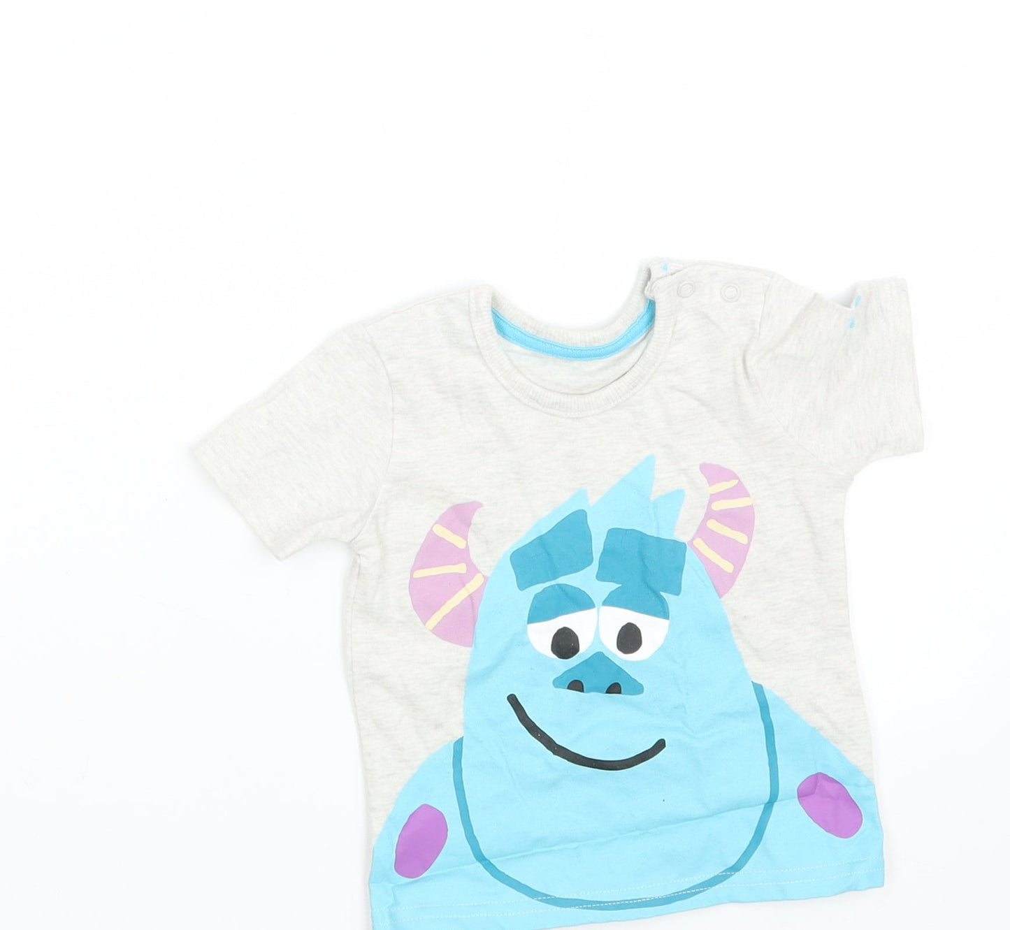 George Baby Grey Animal Print  Basic T-Shirt Size 3-6 Months  - Sulley