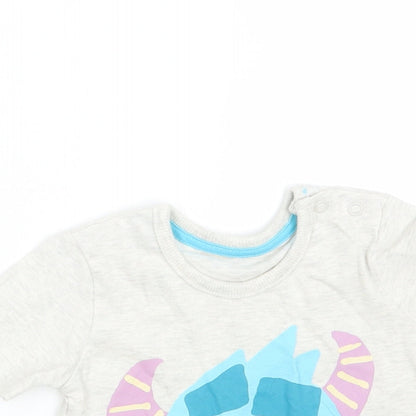 George Baby Grey Animal Print  Basic T-Shirt Size 3-6 Months  - Sulley
