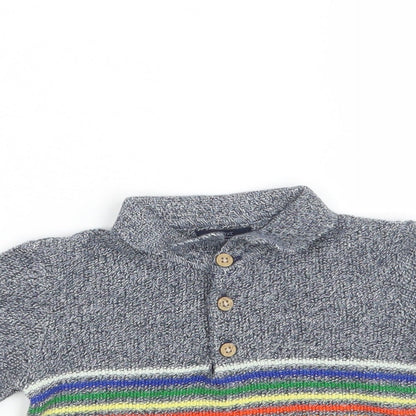 NEXT Boys Blue Striped  Basic Polo Size 6-9 Months