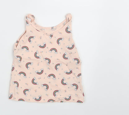 Primark Girls Pink Geometric  Camisole Tank Size 4-5 Years