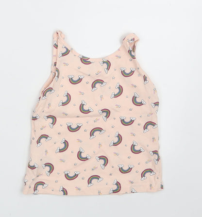 Primark Girls Pink Geometric  Camisole Tank Size 4-5 Years