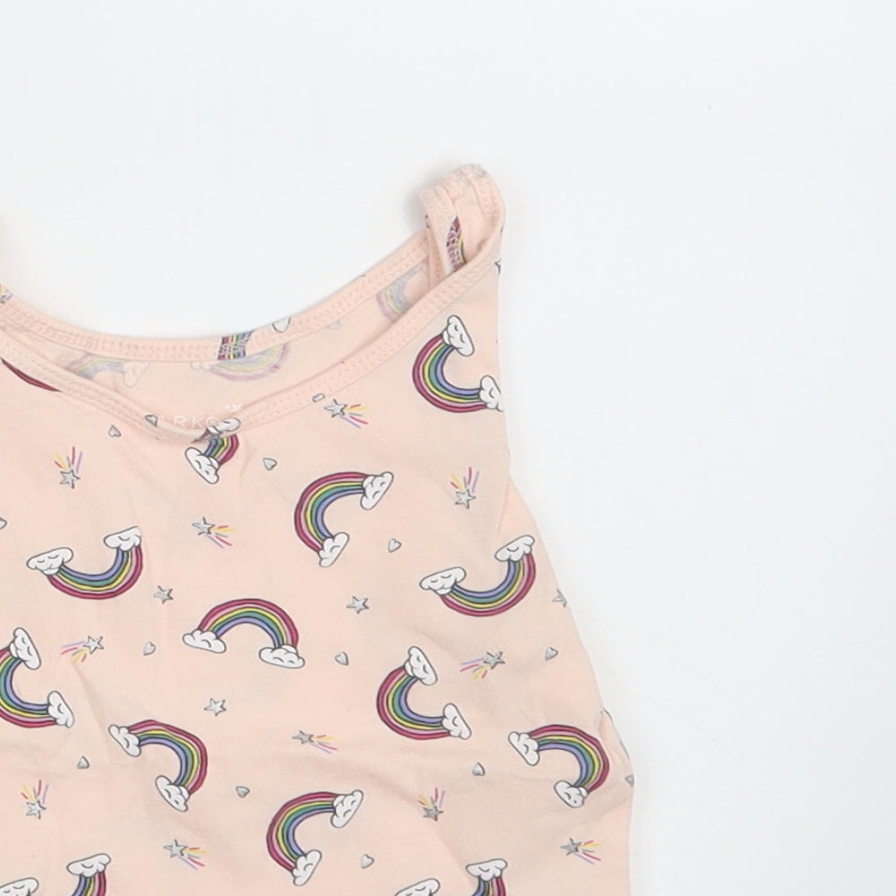 Primark Girls Pink Geometric  Camisole Tank Size 4-5 Years