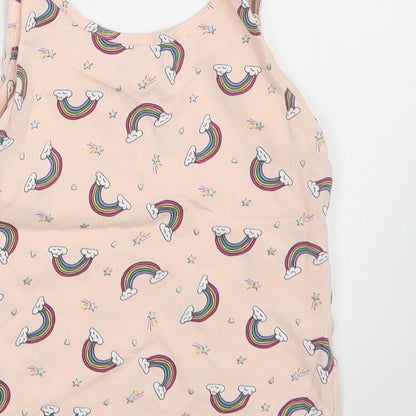 Primark Girls Pink Geometric  Camisole Tank Size 4-5 Years