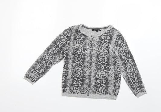 limited collection Womens Silver Animal Print  Pullover Jumper Size 10