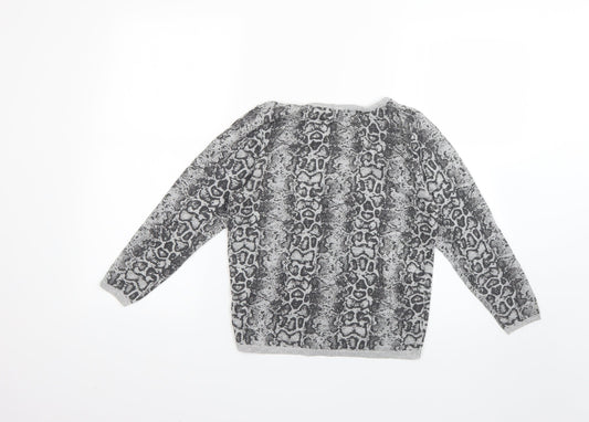 limited collection Womens Silver Animal Print  Pullover Jumper Size 10