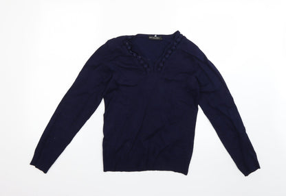 Additional front view of just elegant women’s blue jumper, size S