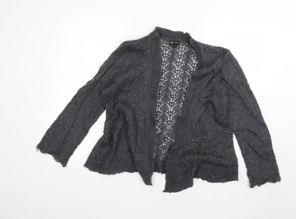 Additional front view of Mint women’s grey cardigan jumper, size UK 10