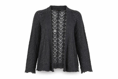 Front view of Mint women’s grey cardigan jumper, size UK 10