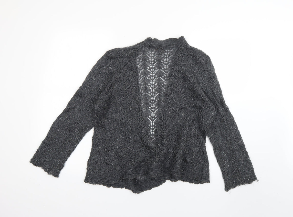Back view of Mint women’s grey cardigan jumper, size UK 10