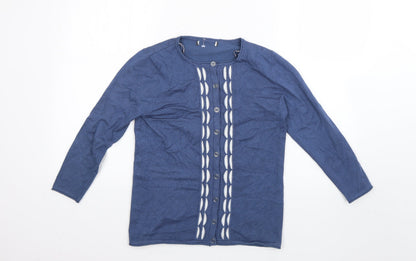 Womens UK Size XS Preworn Blue Cardigan Jumper