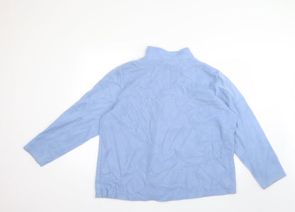 Back view of gabrielle vicenge women’s blue jacket, size UK 20