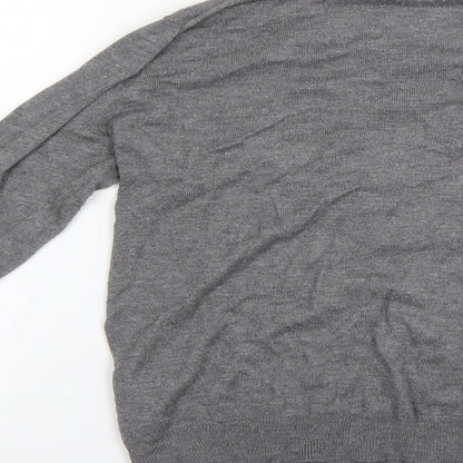 Womens UK Size S United Colors of Benetton Grey Cardigan Jumper