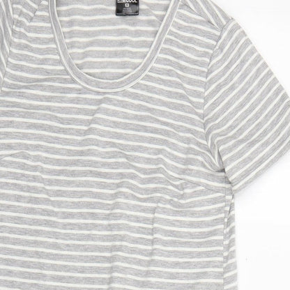 cool Womens Grey Striped  T-Shirt Dress  Size M