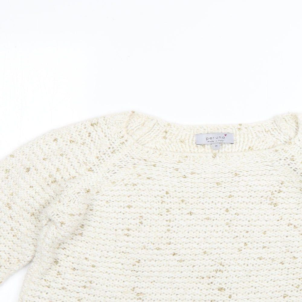 Womens UK Size 14 Marks and Spencer Beige Pullover Jumper