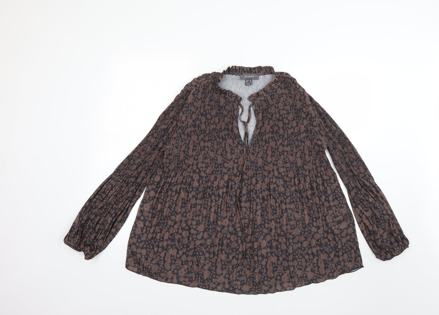 Primark Womens Brown Animal Print  Basic Blouse Size 14