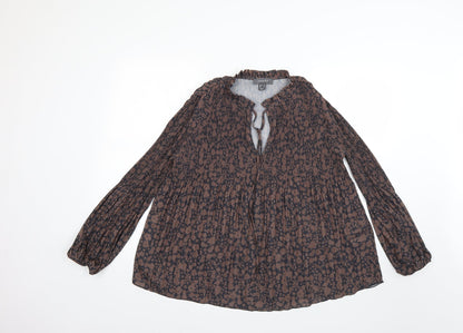 Primark Womens Brown Animal Print  Basic Blouse Size 14