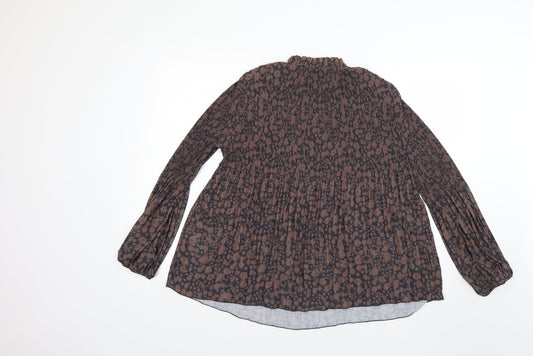 Primark Womens Brown Animal Print  Basic Blouse Size 14