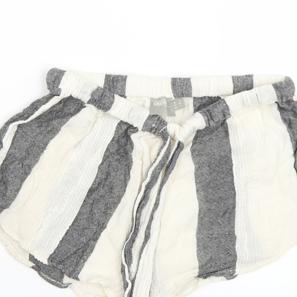 ASOS Womens Multicoloured Striped  Cut-Off Shorts Size 8
